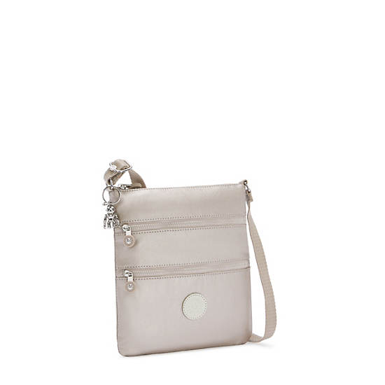 Torby Mini Kipling Keiko Metallic Crossbody Beżowe | PL 1881GS